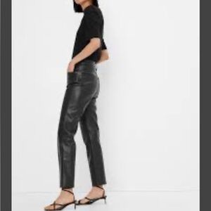 Gap Sky High Rise Vegan Leather Cheeky Straight Pants